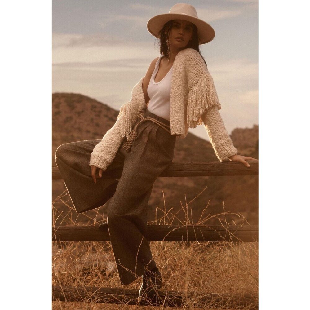 Anthropologie Chunky Fringe Cardigan Sweater